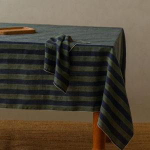 Decorative Block Print Maris Tablecloth-Stripe